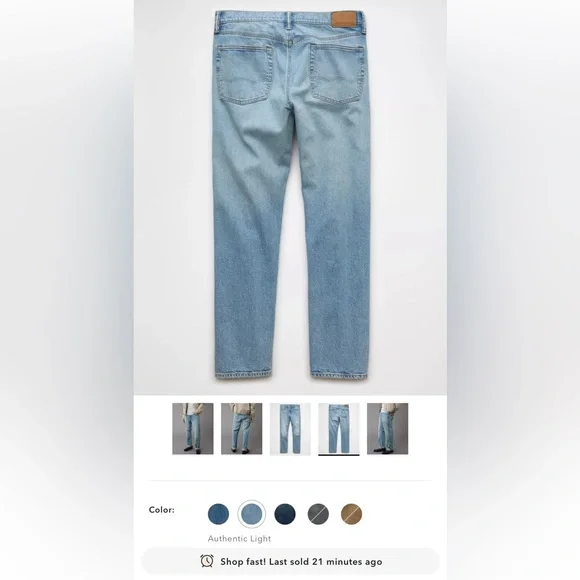 American Eagle AE Easy Flex Original Straight Men’s 32x30  Jeans NWT - Picture 4 of 8